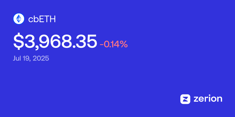 Coinbase Wrapped Staked ETH Price Chart: cbETH to usd value (cost today