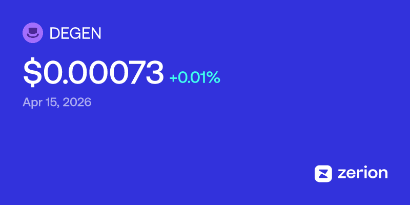 Track DEGEN price with Zerion